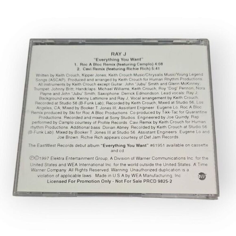 Ray J – Everything You Want [1997‎ Promotional CD Single] - Picture 2 of 2